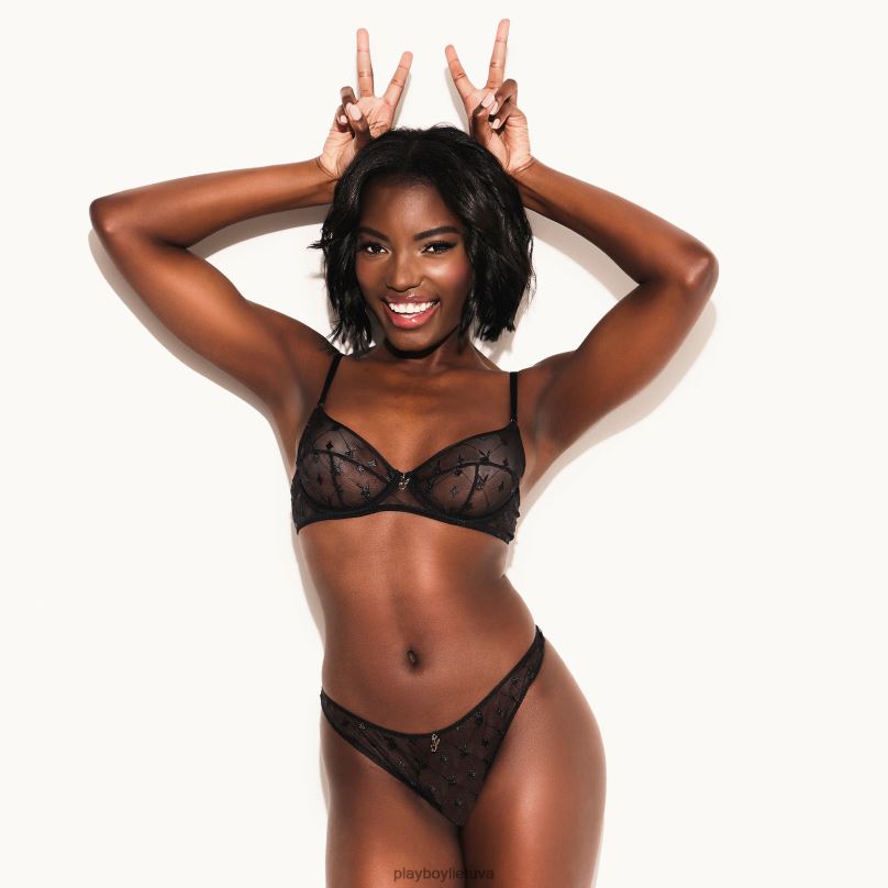 piktograma apatinė liemenėlė juodas Playboy moterys apranga 64RVB1490