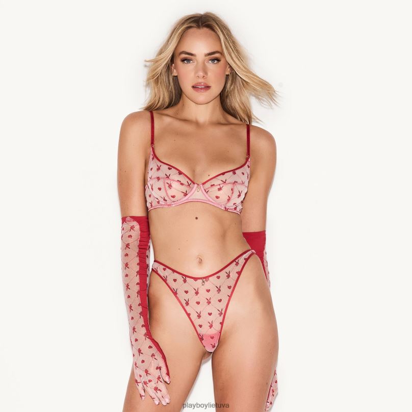 piktograma apatinė liemenėlė raudonas blizgesys Playboy moterys apranga 64RVB1489