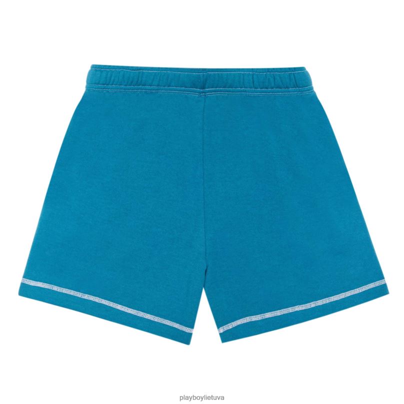 1953 m. kontrastingi vaikino sportiniai šortai Saksonijos mėlyna Playboy moterys apranga 64RVB1330