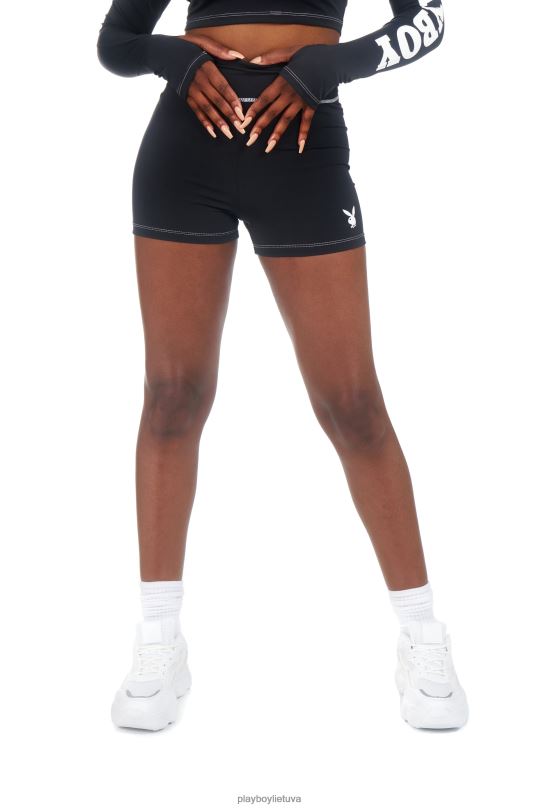 aktyvūs riesti šortai juodas Playboy moterys apranga 64RVB1262