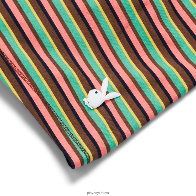 dryžuoti baikerių šortai keli Playboy moterys apranga 64RVB1291