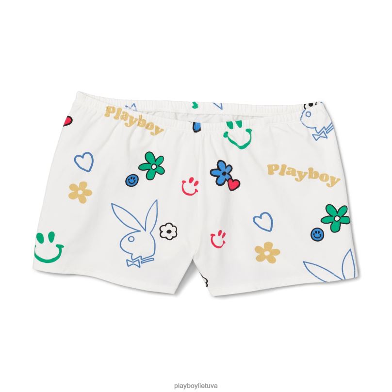 lengvi šortai žvaigždutė balta / daugialypė Playboy moterys apranga 64RVB1302