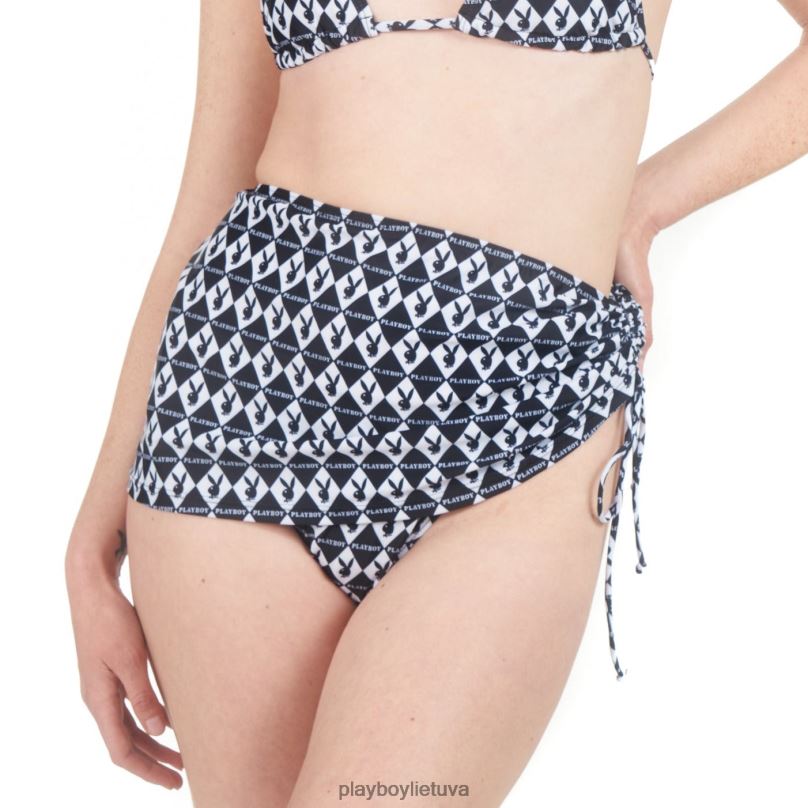 monograma mini sarong juodas Playboy moterys apranga 64RVB1275