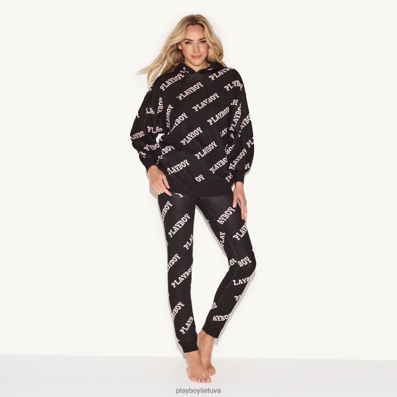 stiebo galvutės intarsija megzti antblauzdžiai juodas Playboy moterys apranga 64RVB1221