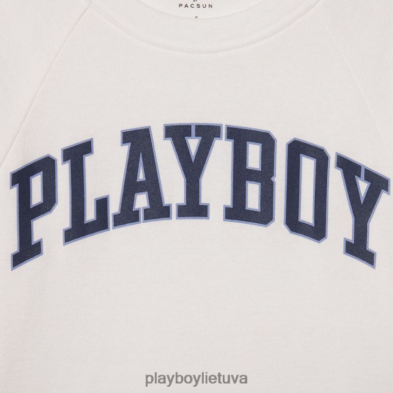 Klasikiniai raglano marškinėliai kūdikiui ryškiai balta / jūrų akademija Playboy moterys apranga 64RVB1009