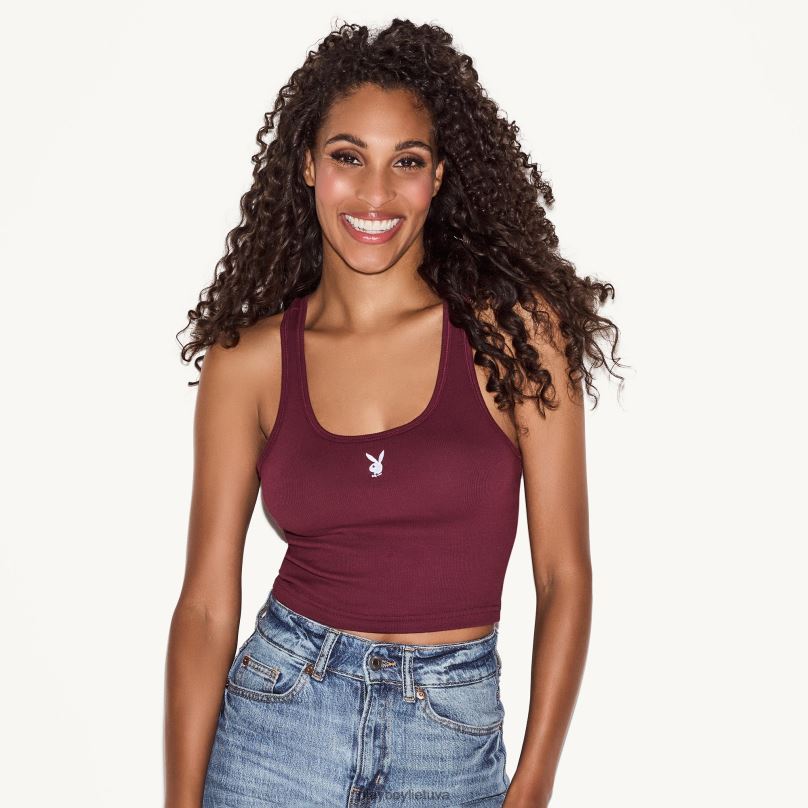 klasikinio logotipo lenktyninis bakas kaštoninės spalvos Playboy moterys apranga 64RVB1007