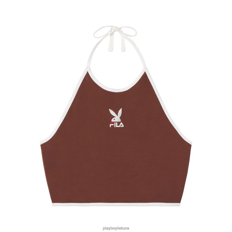 sandra apynasris viršus rudas Playboy x FILA moterys apranga 64RVB953