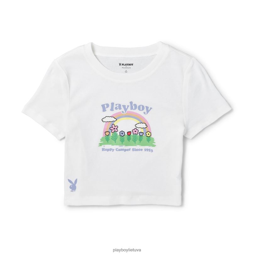 vaivorykštės kūdikių marškinėliai žvaigždė balta Playboy moterys apranga 64RVB1021