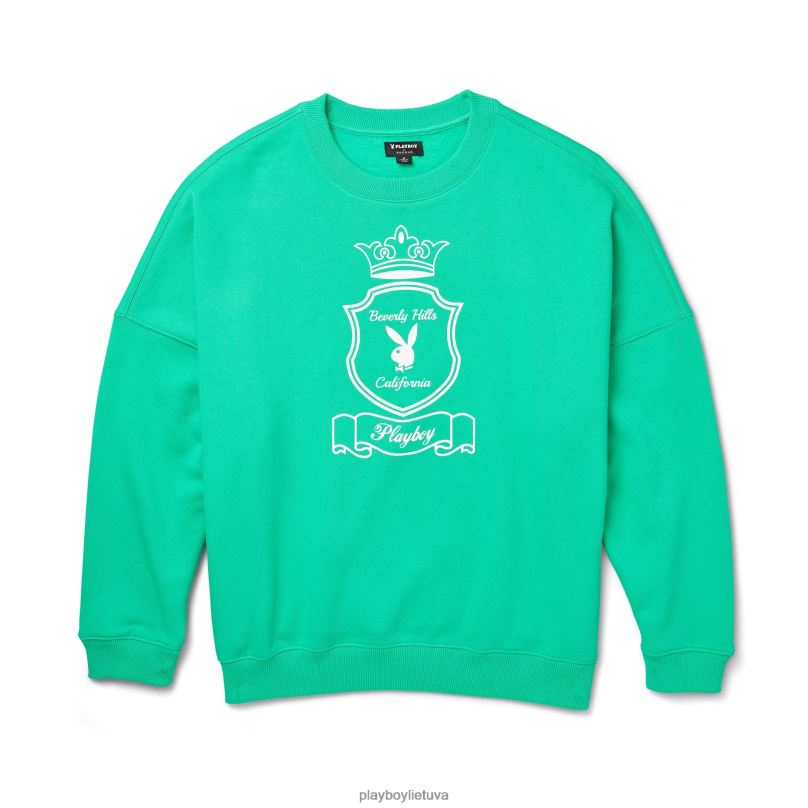 Bunny Hills crewneck Holly green Playboy moterys apranga 64RVB1156