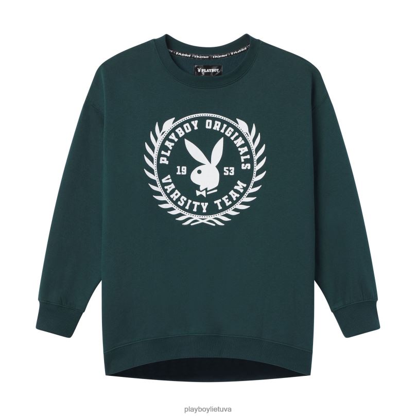 Campus Universitet Crewneck žalias Playboy moterys apranga 64RVB1140