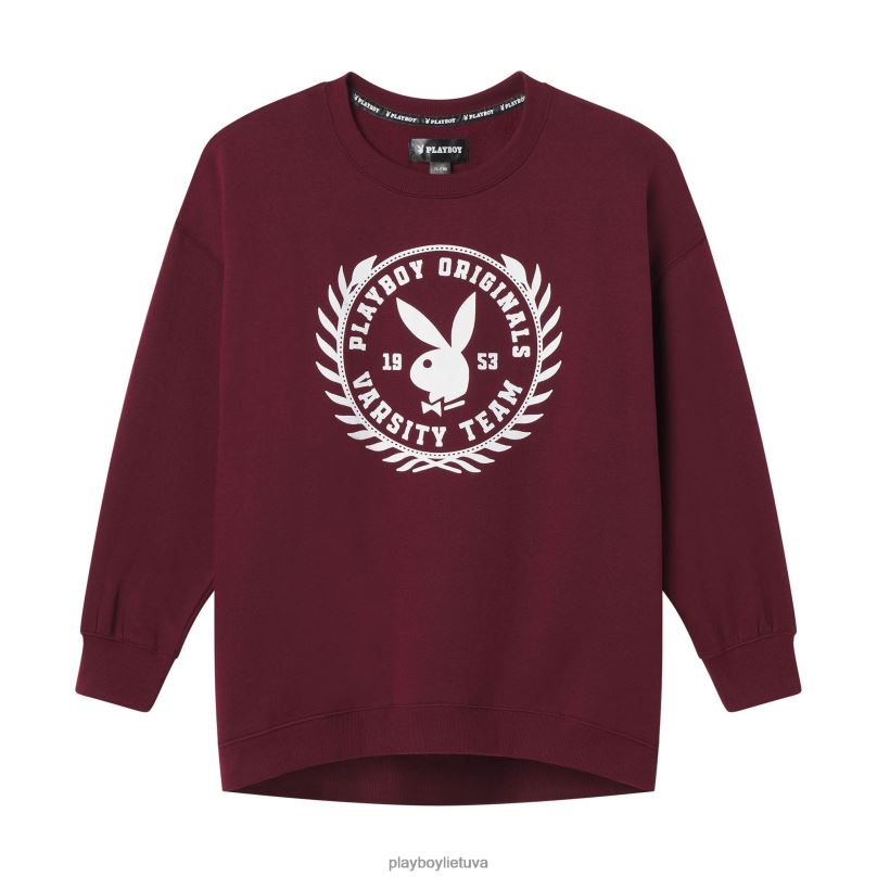 Campus Universitet Crewneck bordo Playboy moterys apranga 64RVB1139