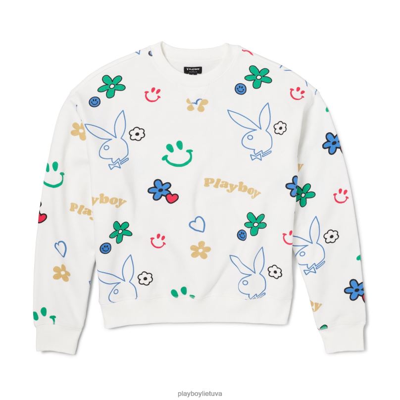 „Doodle“ megztinis su kaklu žvaigždė balta Playboy moterys apranga 64RVB1154