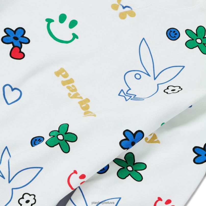 „Doodle“ megztinis su kaklu žvaigždė balta Playboy moterys apranga 64RVB1154