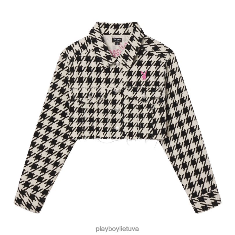 Houndstooth apkarpyta striukė originalus Playboy moterys apranga 64RVB1075
