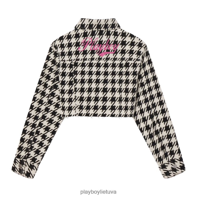Houndstooth apkarpyta striukė originalus Playboy moterys apranga 64RVB1075