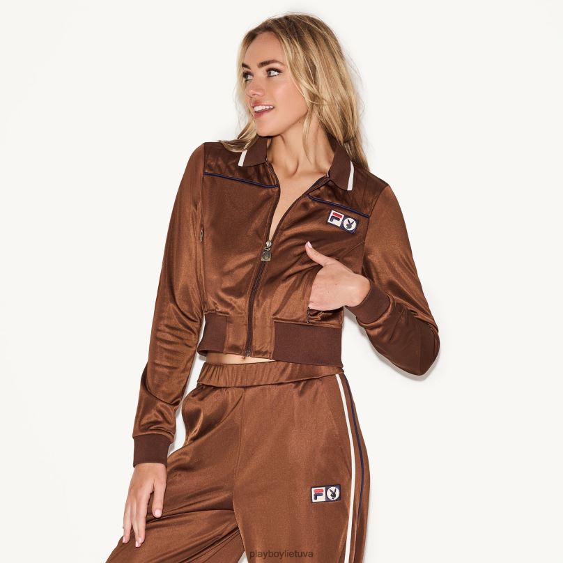 jill plona striukė su užtrauktuku rudas Playboy x FILA moterys apranga 64RVB1093