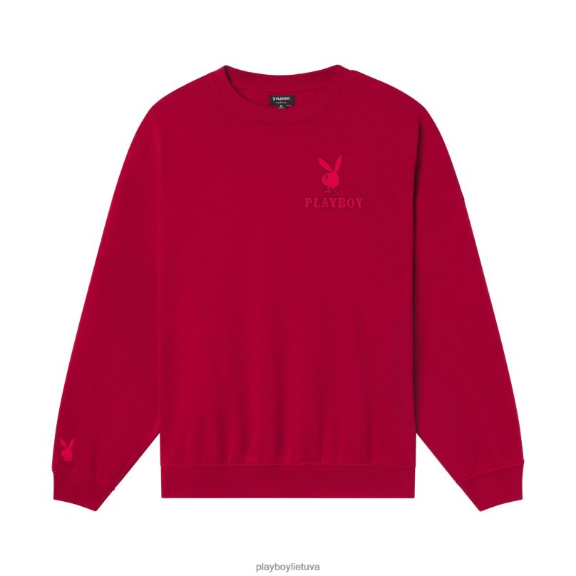 klasikinis įtemptas kaklas skaisčiai raudona Playboy moterys apranga 64RVB1114