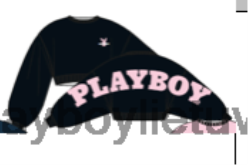 nugaroje grafinis oversized megztas megztinis juodas Playboy moterys apranga 64RVB1069