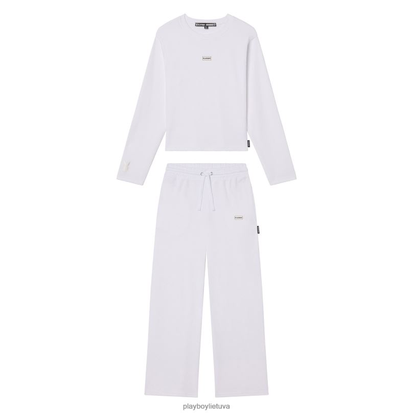 poilsio komplektas ilgomis rankovėmis baltas Playboy moterys apranga 64RVB1071