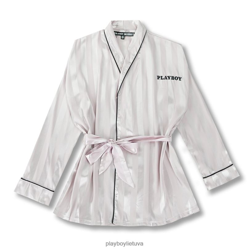 poilsio satino chalatas rožinis Playboy moterys apranga 64RVB1062