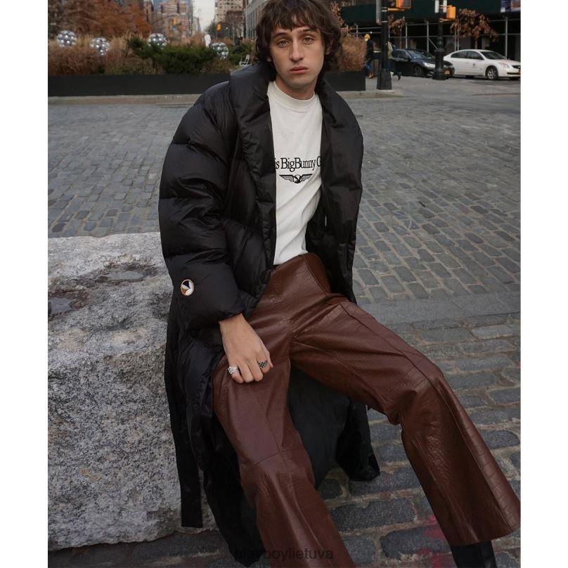 Krokodilo odos pleiskanos kelnes šokolado Playboy vyrų apranga 64RVB559