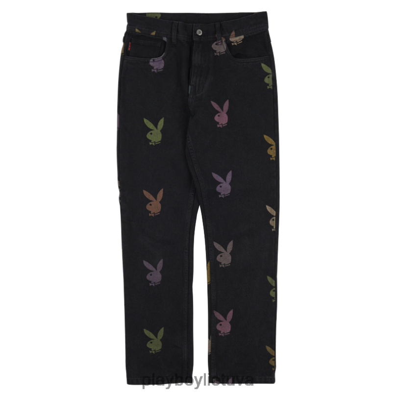 išsklaidytos džinsinės kelnės juodas Playboy x Pleasures vyrų apranga 64RVB537