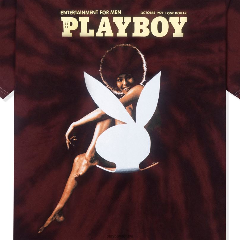1971 m. spalio mėn. Darine Stern cover kaklaraištis dažų marškinėliai originalus Playboy vyrų apranga 64RVB90