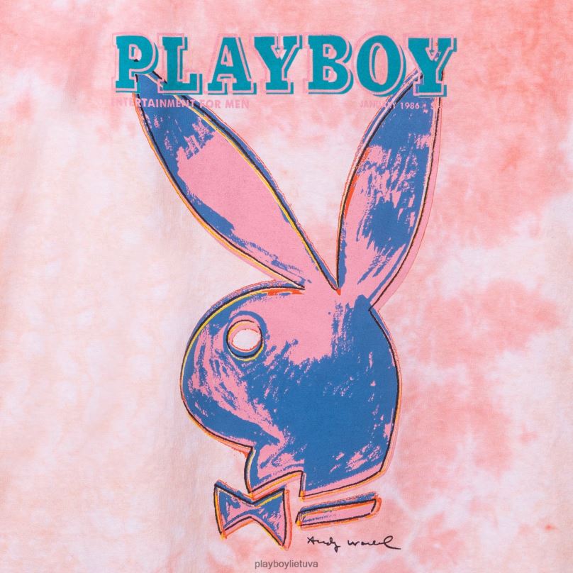 1986 m. sausio mėn. Andy Warhol viršelio kaklaraištis dažų marškinėliai originalus Playboy vyrų apranga 64RVB280