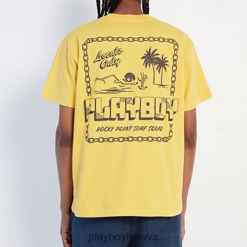 Rocky Point marškinėliai auksas Playboy vyrų apranga 64RVB254