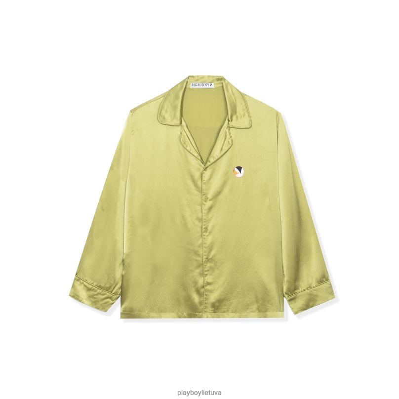 šilkinis mygtukas su apykakle alyvuogių Playboy vyrų apranga 64RVB270