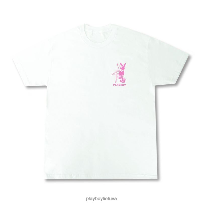 kauliukų kėdės marškinėliai baltas Playboy vyrų apranga 64RVB137