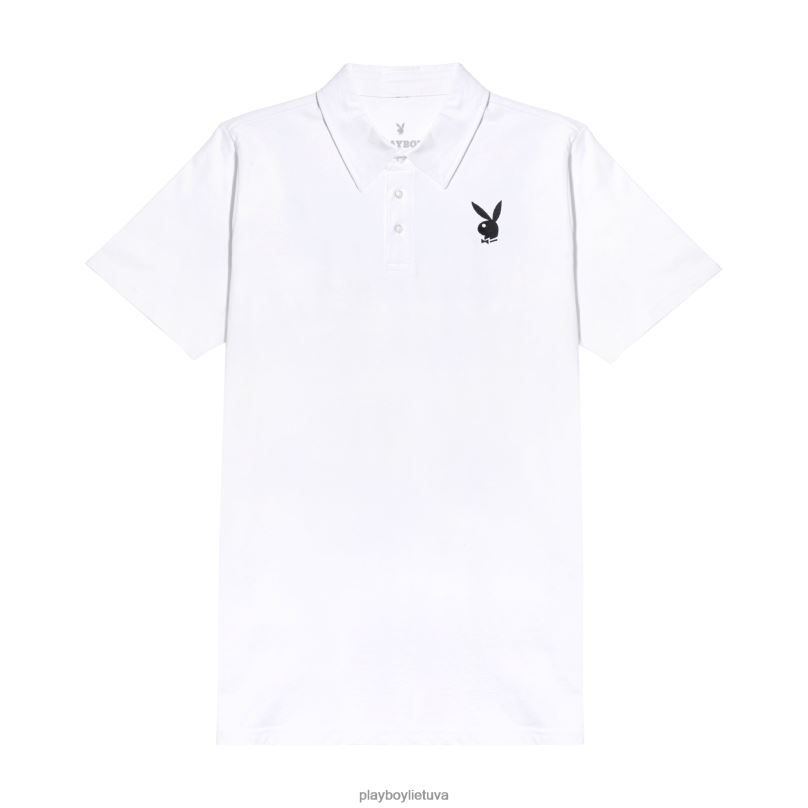 klasikiniai triušio galvos polo marškinėliai baltas Playboy vyrų apranga 64RVB249