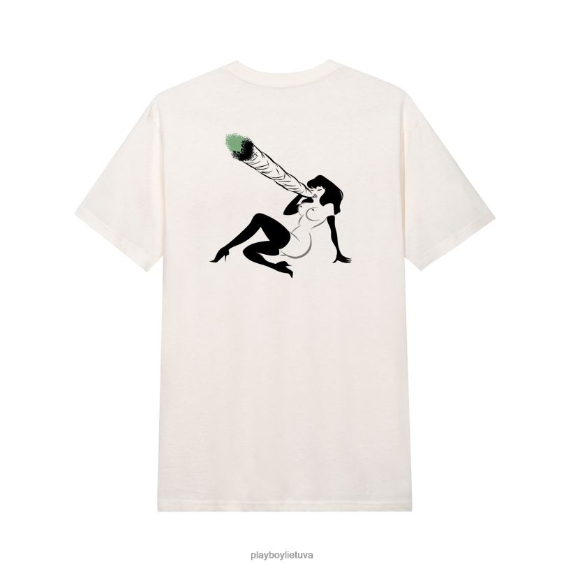 įkvėpti moteriški marškinėliai senovinis baltas Playboy vyrų apranga 64RVB13