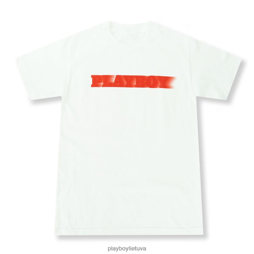 motion blur marškinėliai baltas Playboy vyrų apranga 64RVB31
