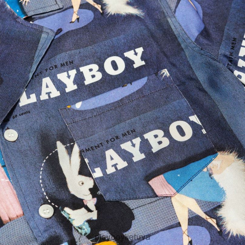 soulland birželio 1954 stovyklos marškinėliai mėlyna Playboy vyrų apranga 64RVB275