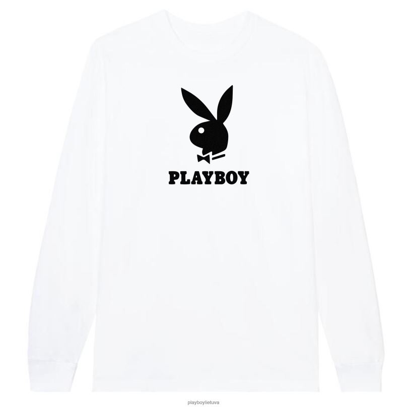 su logotipu ilgomis rankovėmis baltas Playboy vyrų apranga 64RVB61