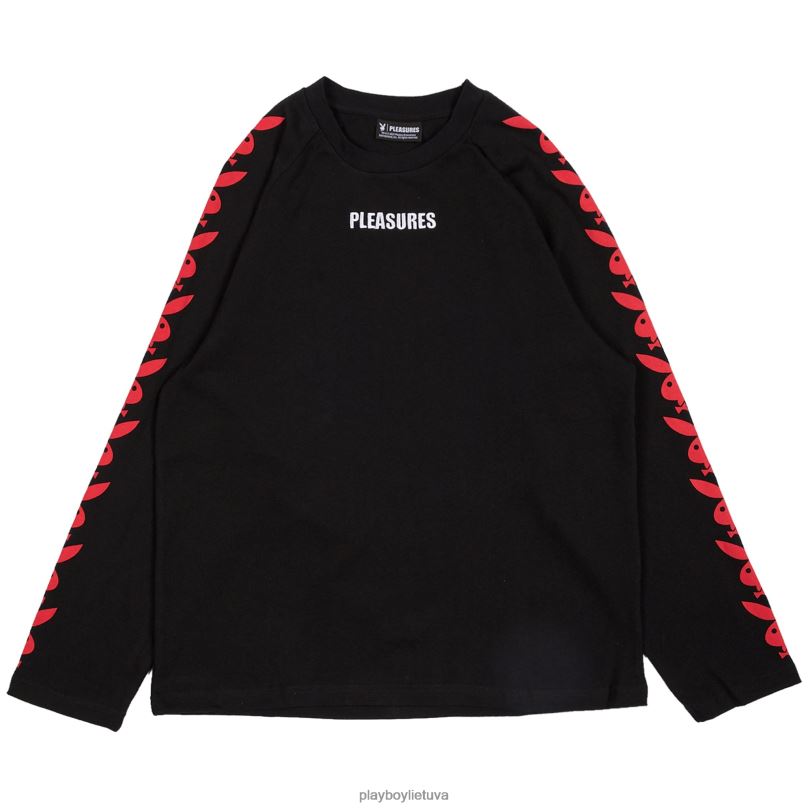 triušio galvos raglano ilgomis rankovėmis juodas Playboy x Pleasures vyrų apranga 64RVB178