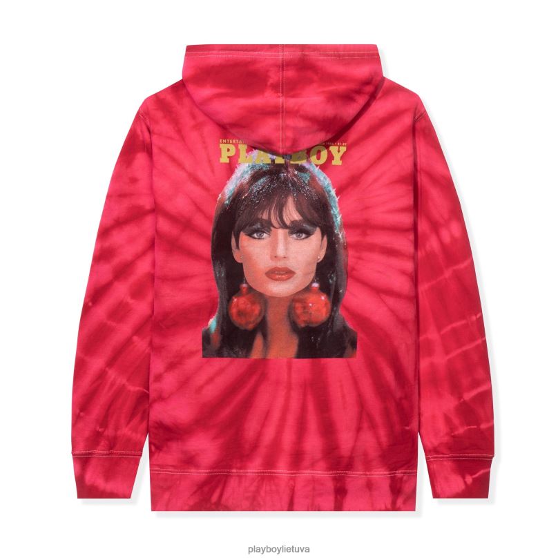 1966 m. gruodžio mėn. kaklaraištis dažomas gobtuvas raudona Playboy vyrų apranga 64RVB464