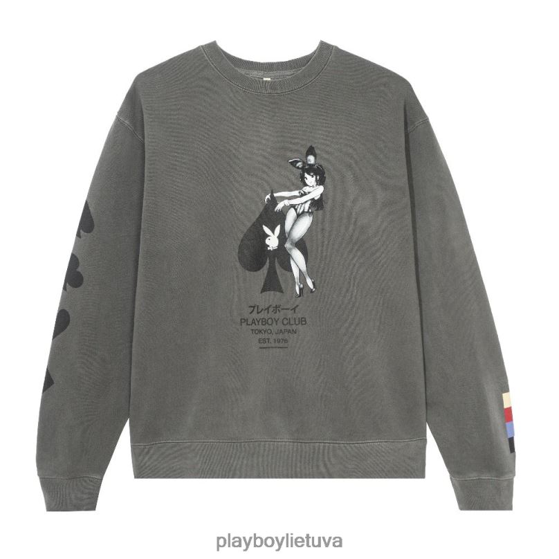 Pikų tūzas crewneck juodas Playboy vyrų apranga 64RVB427