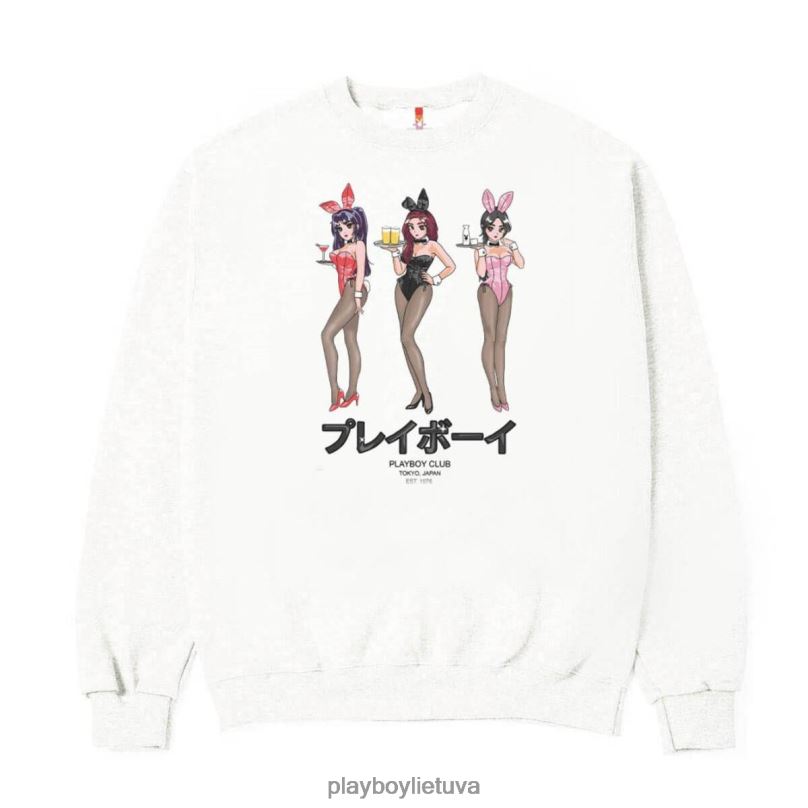 Tokijo klubo laimingos valandos megztinis su kaklu baltas Playboy vyrų apranga 64RVB362