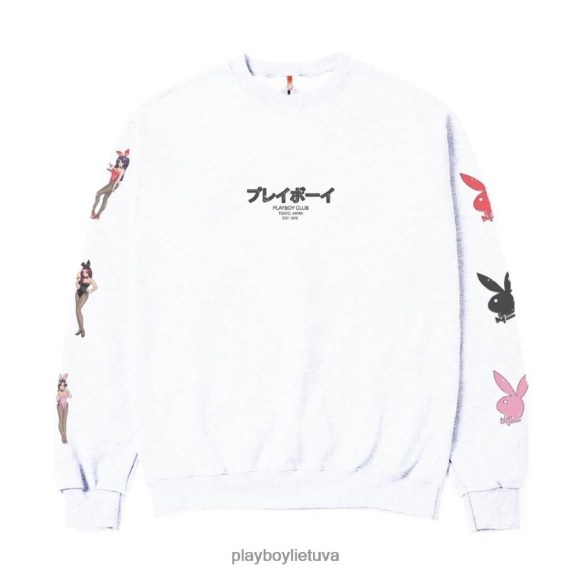 Tokijo klubo zuikis crewneck baltas Playboy vyrų apranga 64RVB343