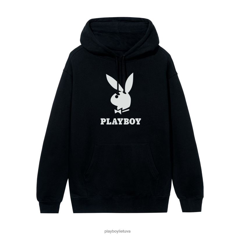 džemperis su logotipu juodas Playboy vyrų apranga 64RVB396