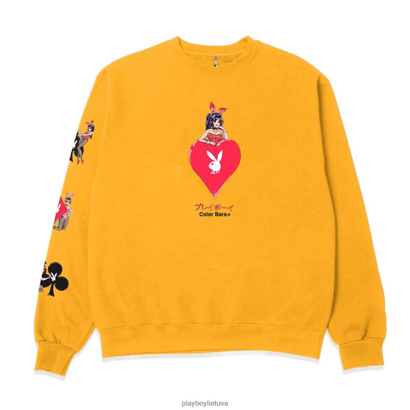 širdžių tūzas 3.0 crewneck auksas Playboy vyrų apranga 64RVB355