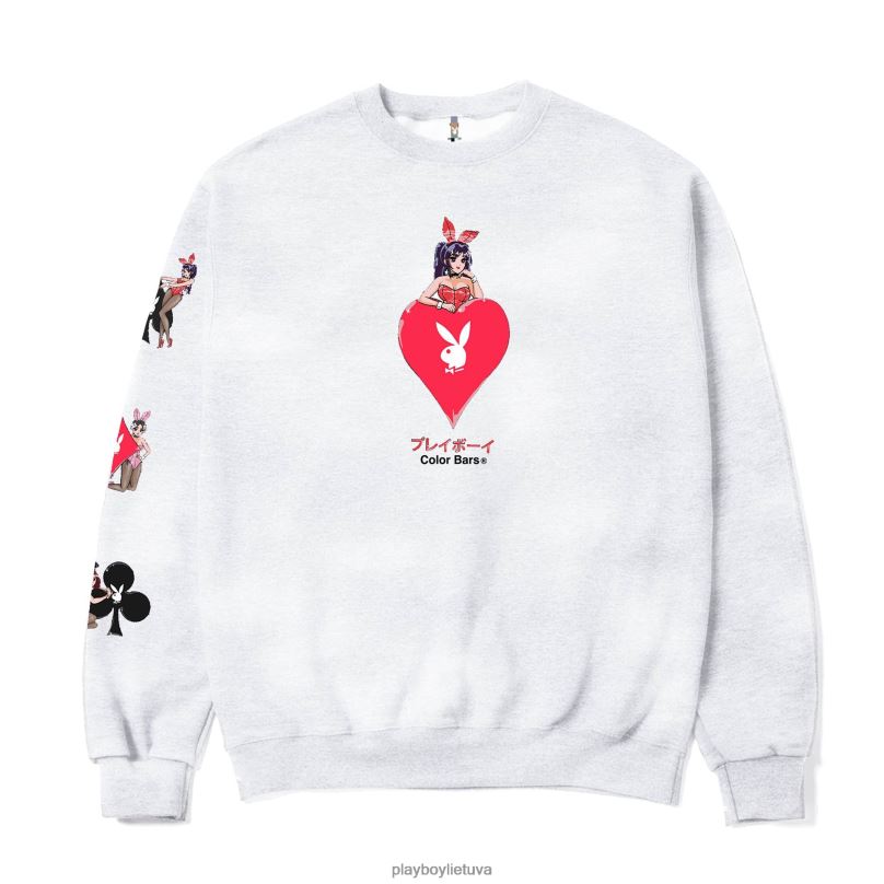 širdžių tūzas 3.0 crewneck pelenų pilka Playboy vyrų apranga 64RVB354