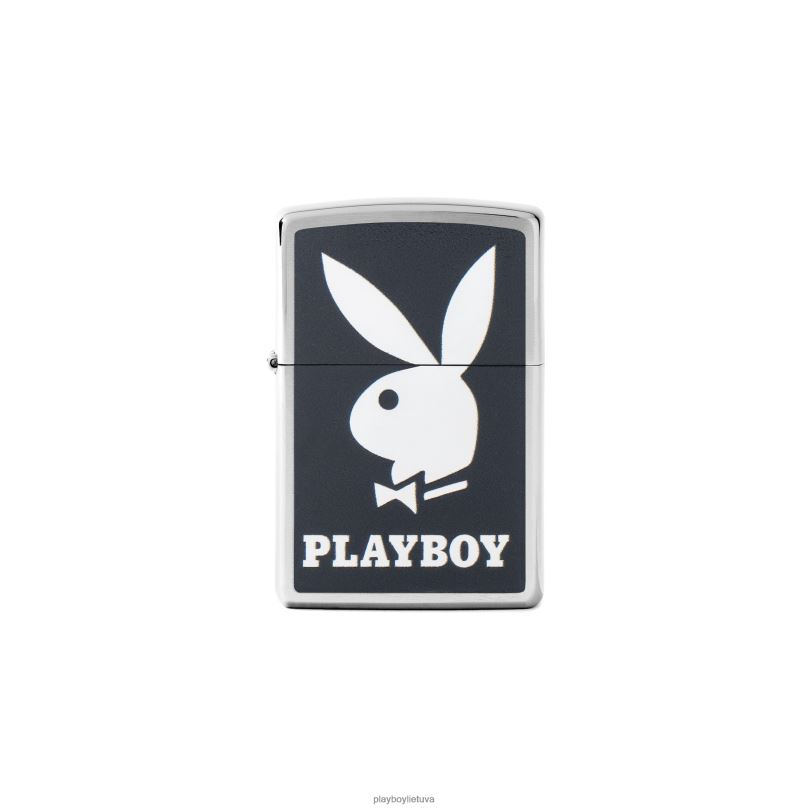 zippo žiebtuvėlis su logotipu juodas Playboy vyrų priedas 64RVB859