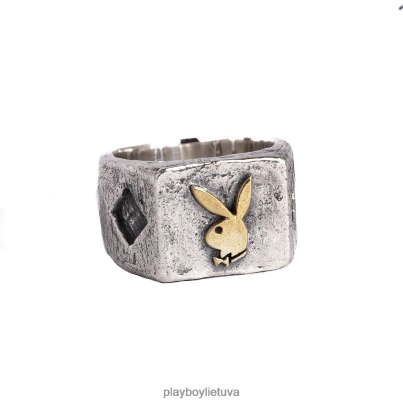 deimantinis triušio galvos žiedas originalus Playboy vyrų priedas 64RVB886