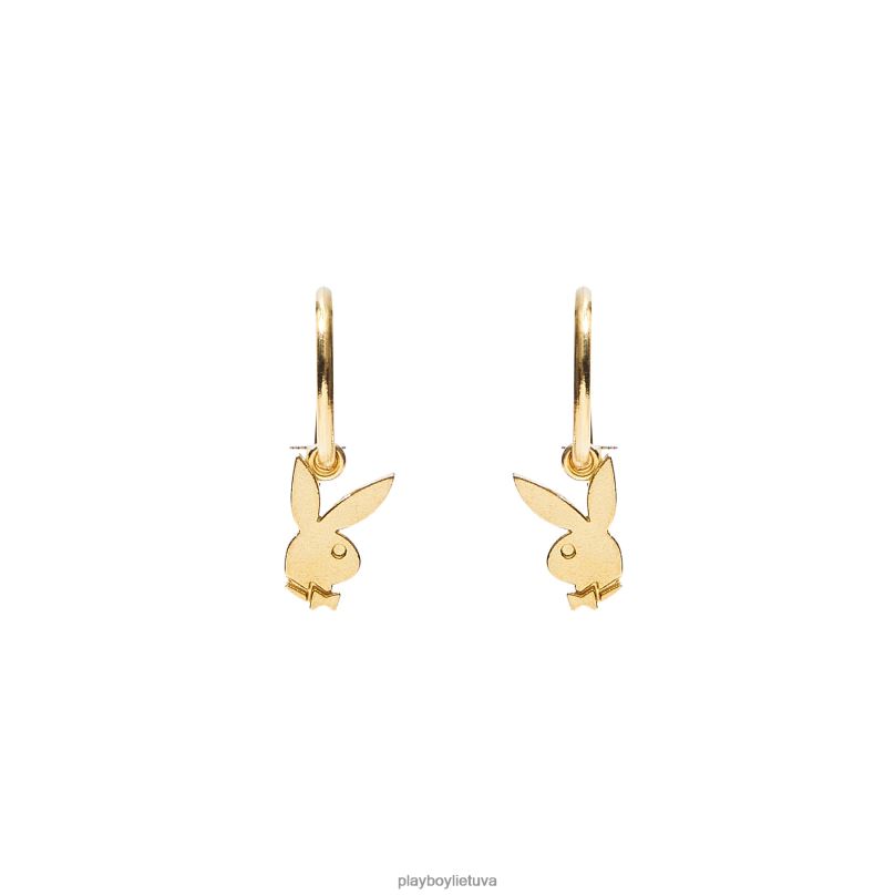 zuikio huggie lankeliai auksas Playboy vyrų priedas 64RVB879