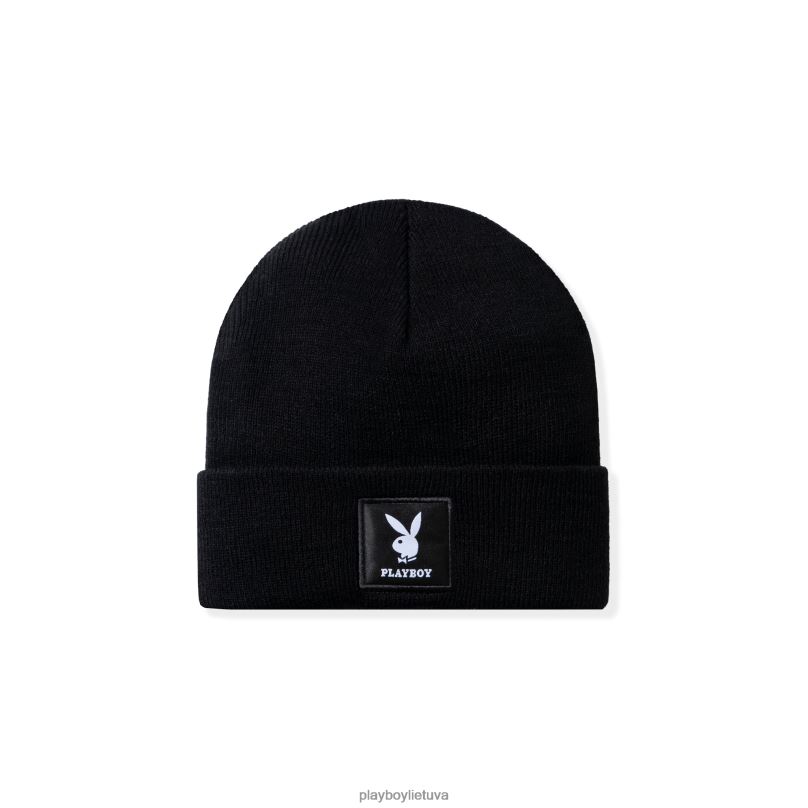 megzta kepurė su logotipu juodas Playboy vyrų priedas 64RVB751