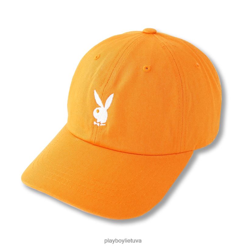 reguliuojama triušio galvos skrybėlė su logotipu oranžinė Playboy vyrų priedas 64RVB709