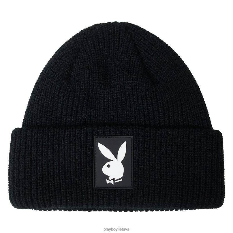 zuikis beanie juodas Playboy x Pleasures vyrų priedas 64RVB745